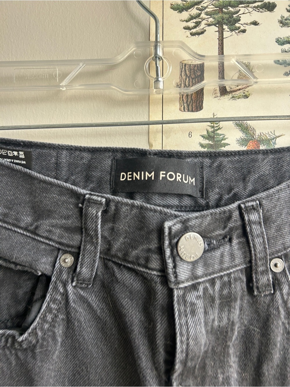 Denim Forum The Farrah Hi-Rise Wide Jeans Black 27 - Picture 3 of 6